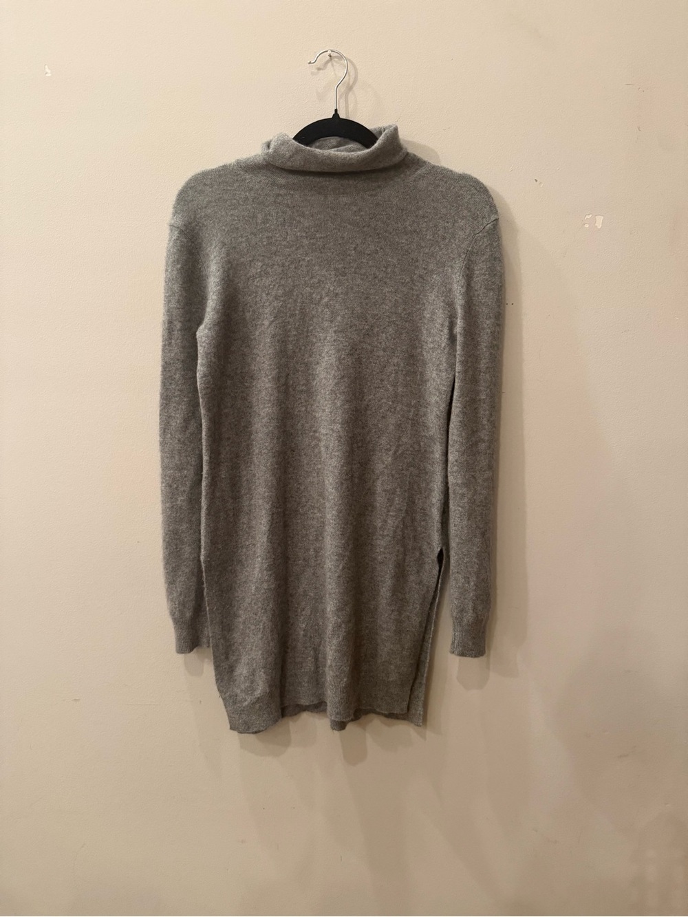 Theory Gray Turtleneck Longline Sweater